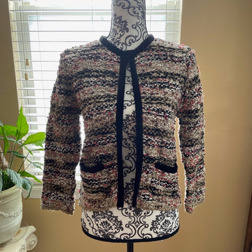 Gorgeous MNG Cardigan Black Trim NEW with Tags